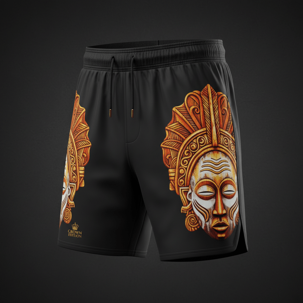 TITAN Yoruba Gelede Mask Training Shorts — Iyami Edition