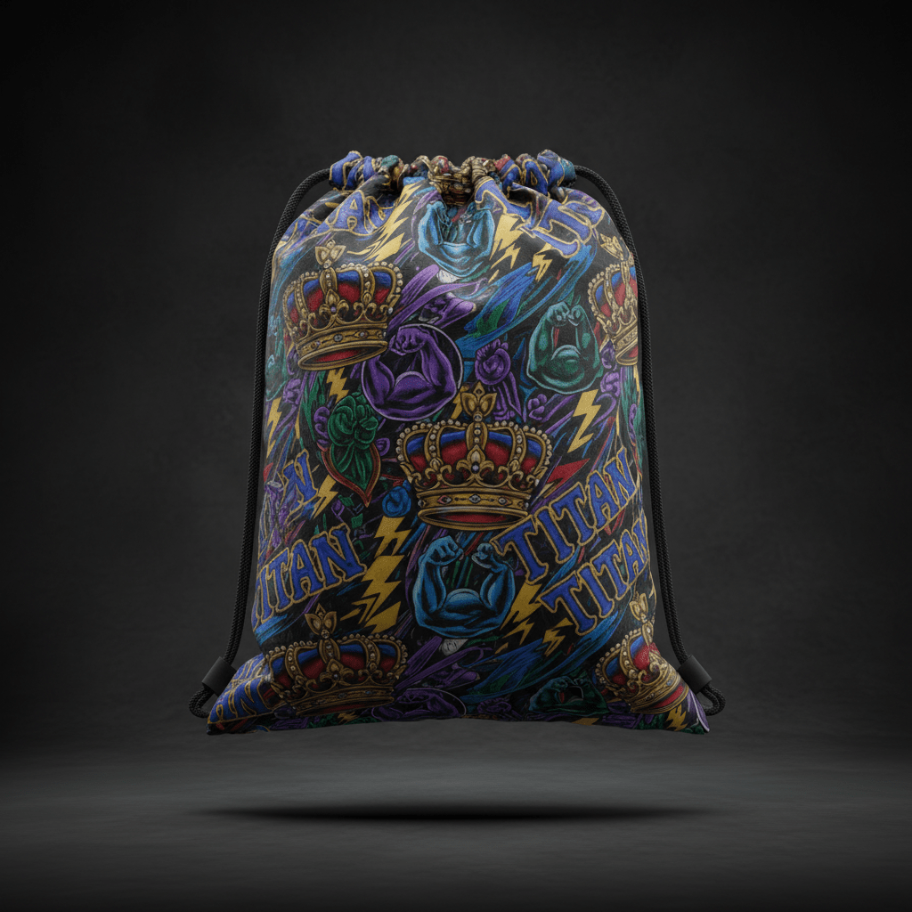 TITAN Drawstring Bag — Crown Edition bold all-over sublimation print
