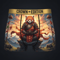 TITAN Tibetan Monk Red Panda Men's Boxer Briefs Crown Edition — red panda in Tibetan monk armor anime art on matte black