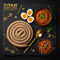 TITAN Ethiopian Lentil Power Breakfast meal kit flat lay dark luxury