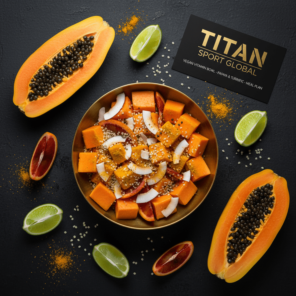 TITAN Papaya Turmeric Vitamin Bowl - High-Protein High-Fiber Fruit Meal Plan