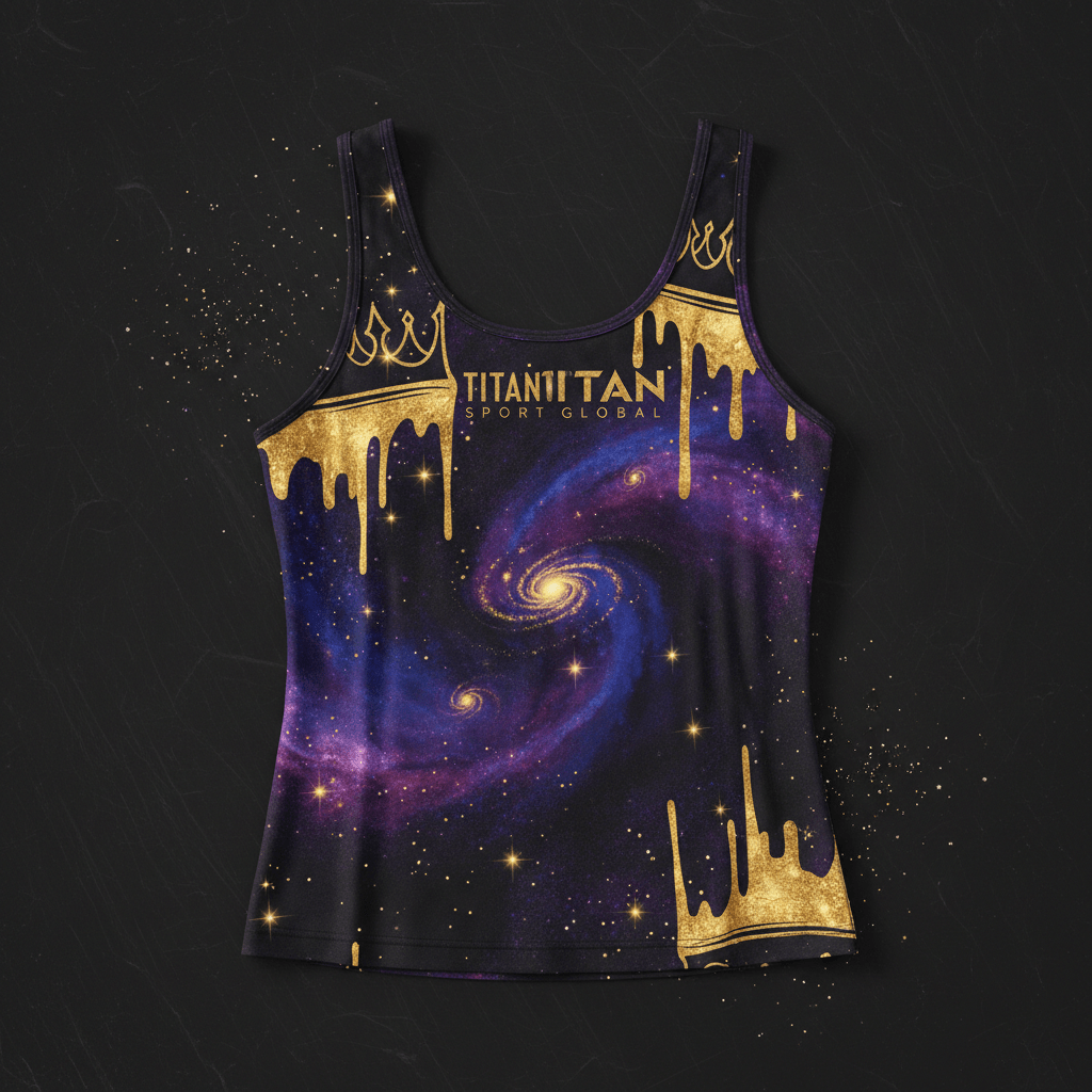 TITAN Women's Galaxy Crown Tank Top flat lay