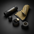 TITAN Recovery Bundle — Foam Roller, Lacrosse Ball, Stretch Strap, Acupressure Mat & Athletic Tape flat lay