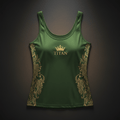 TITAN Women's Everyday Slimming Tank Top with Built-In Bra Olive Green Henna Crown Edition flat lay