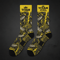 TITAN Crown Edition Golden Sting Crew Socks — Electric Yellow & Black