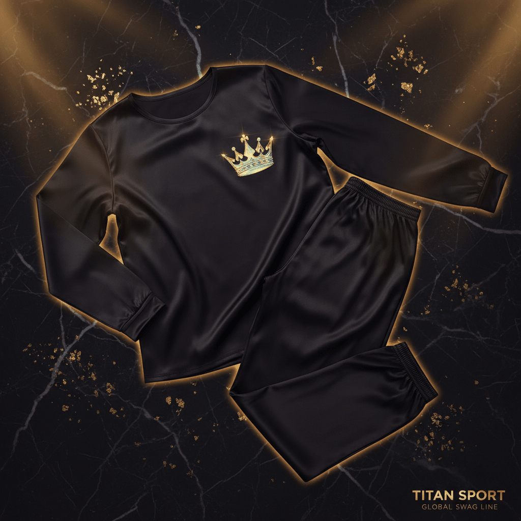 TITAN Women's Crown Sleepwear Set SWAG LINE Black Gold