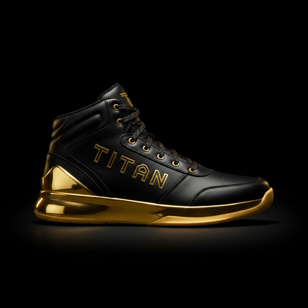 TITAN Court King Basketball Shoe Black & Gold