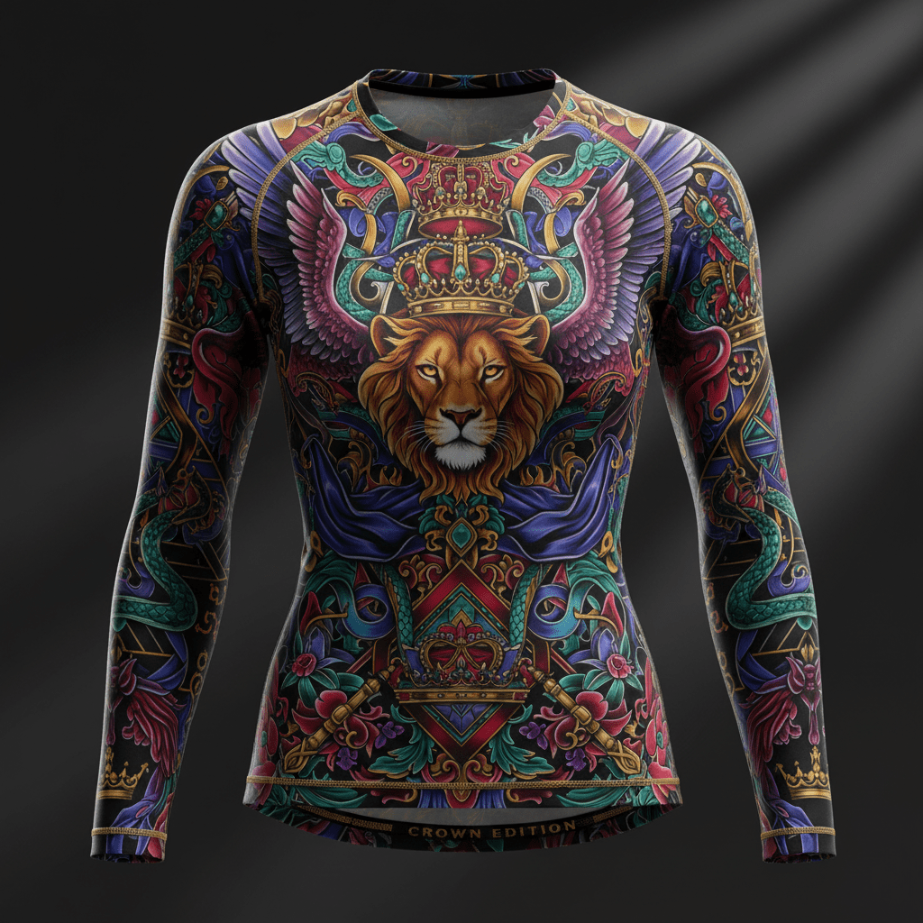 TITAN Crown Edition Women's Tattoo Art Compression Long Sleeve Top