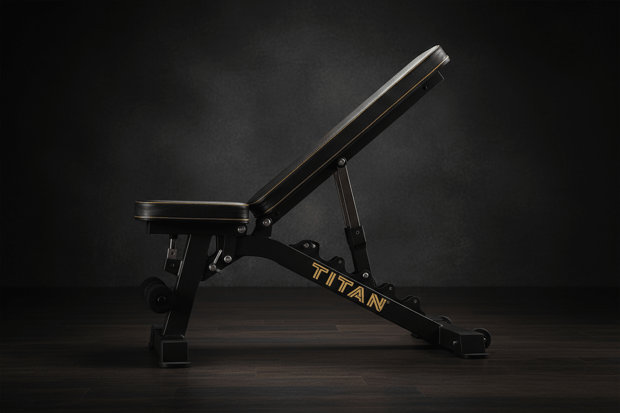 TITAN Crown Edition Adjustable Weight Bench matte black gold