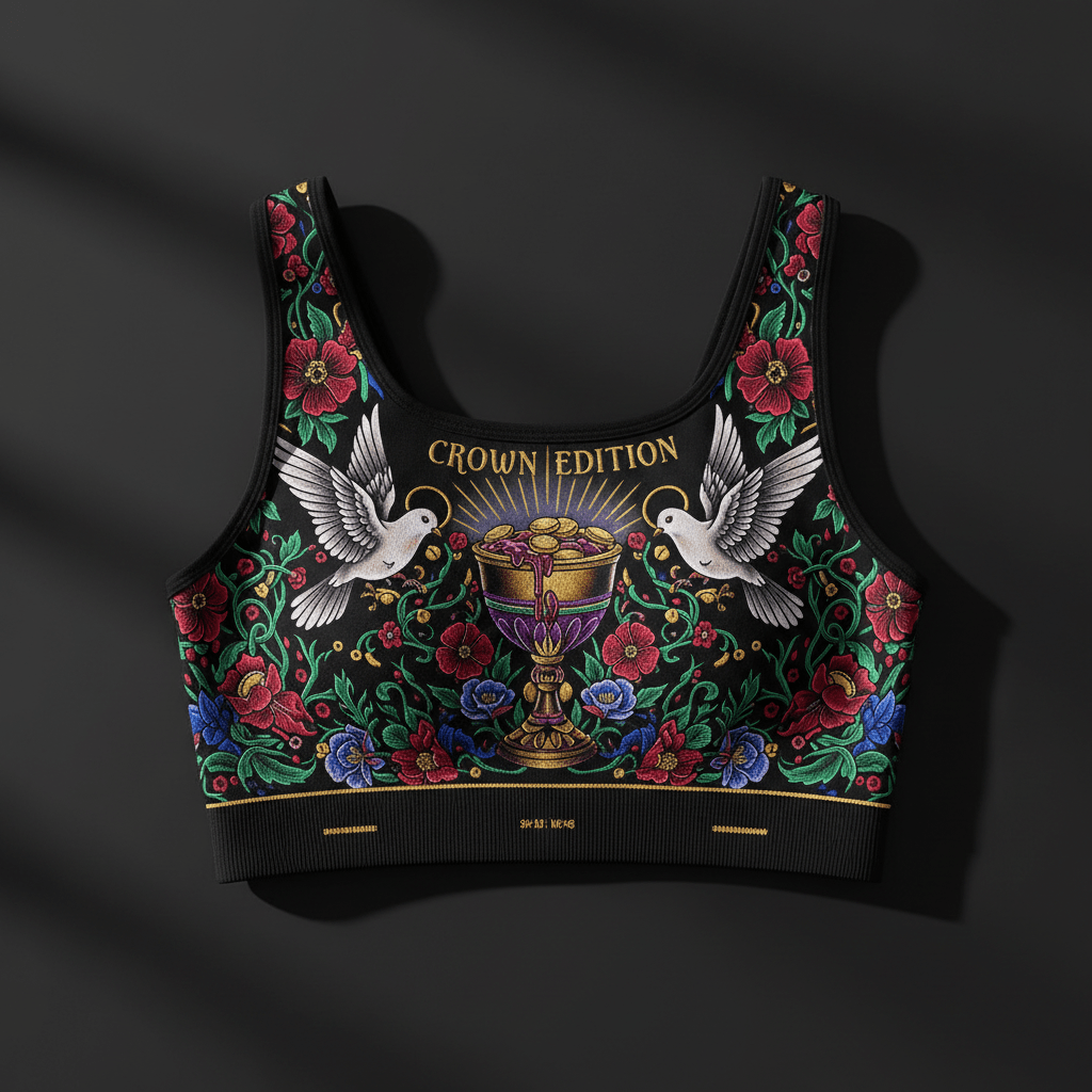 His Grace Is Enough Women's Crop Top — TITAN Crown Edition tattoo artwork
