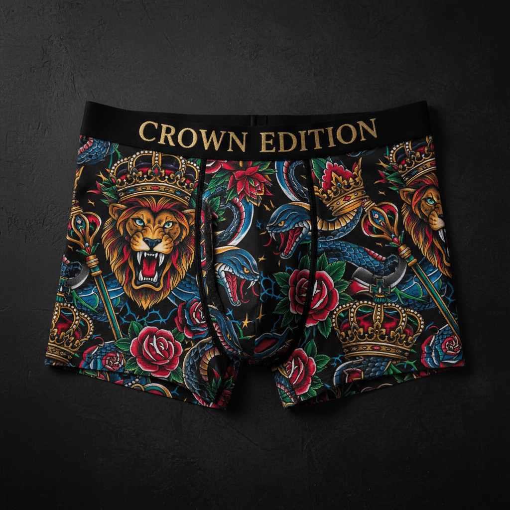 TITAN Men's Boxer Briefs Crimson Dragon Crown Edition