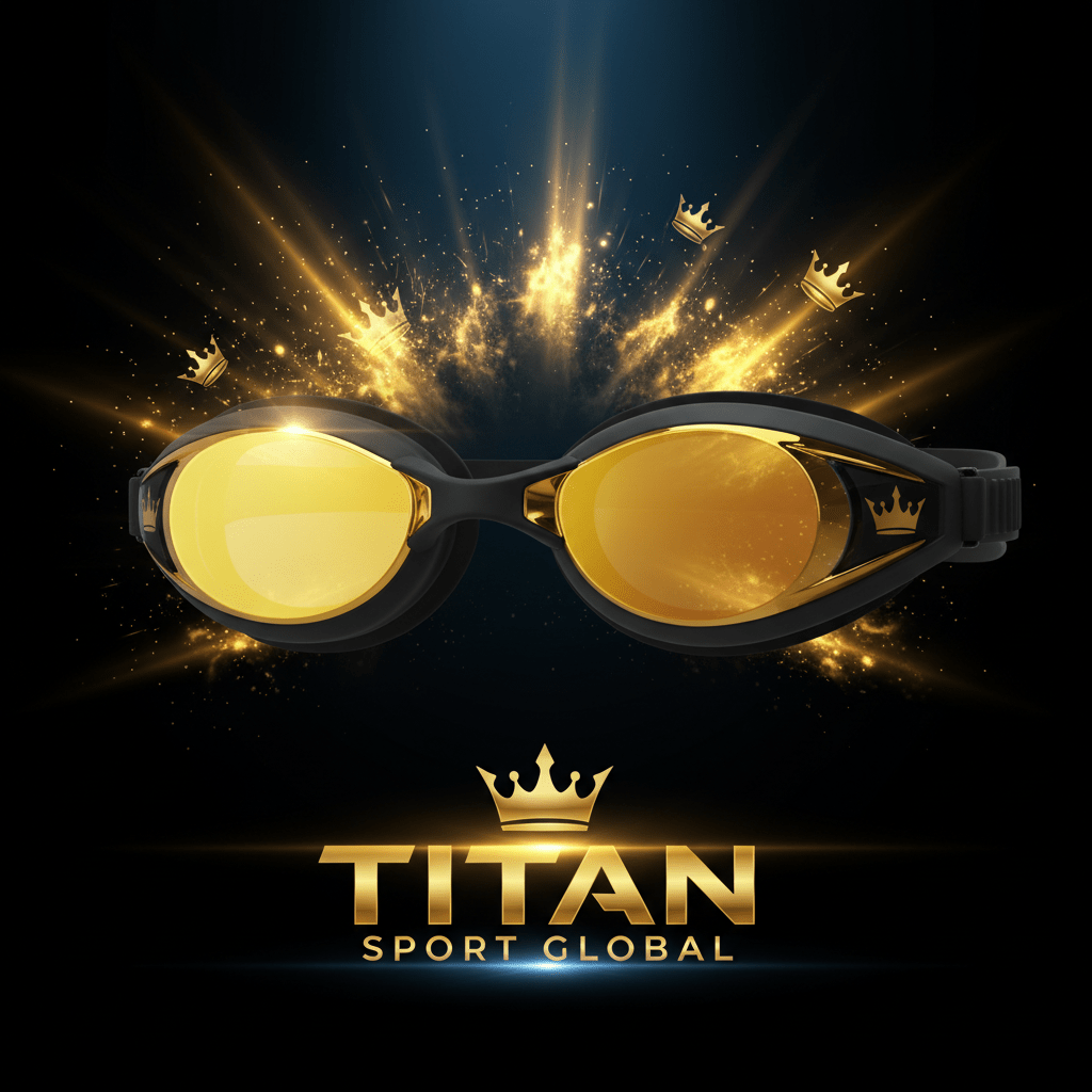 TITAN SPORT GLOBAL pro swim goggles gold mirror racing edition