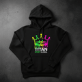 TITAN Women's Neon Drip Crown Pullover Hoodie flat lay
