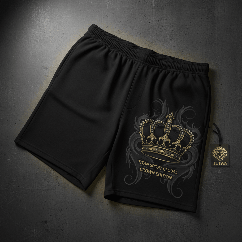 TITAN Men's Crown Edition Lounge Shorts Charcoal Gold