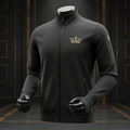 TITAN Volleyball Warm-Up Jacket Crown Edition matte black gold crown logo full-zip thumbhole cuffs ghost mannequin