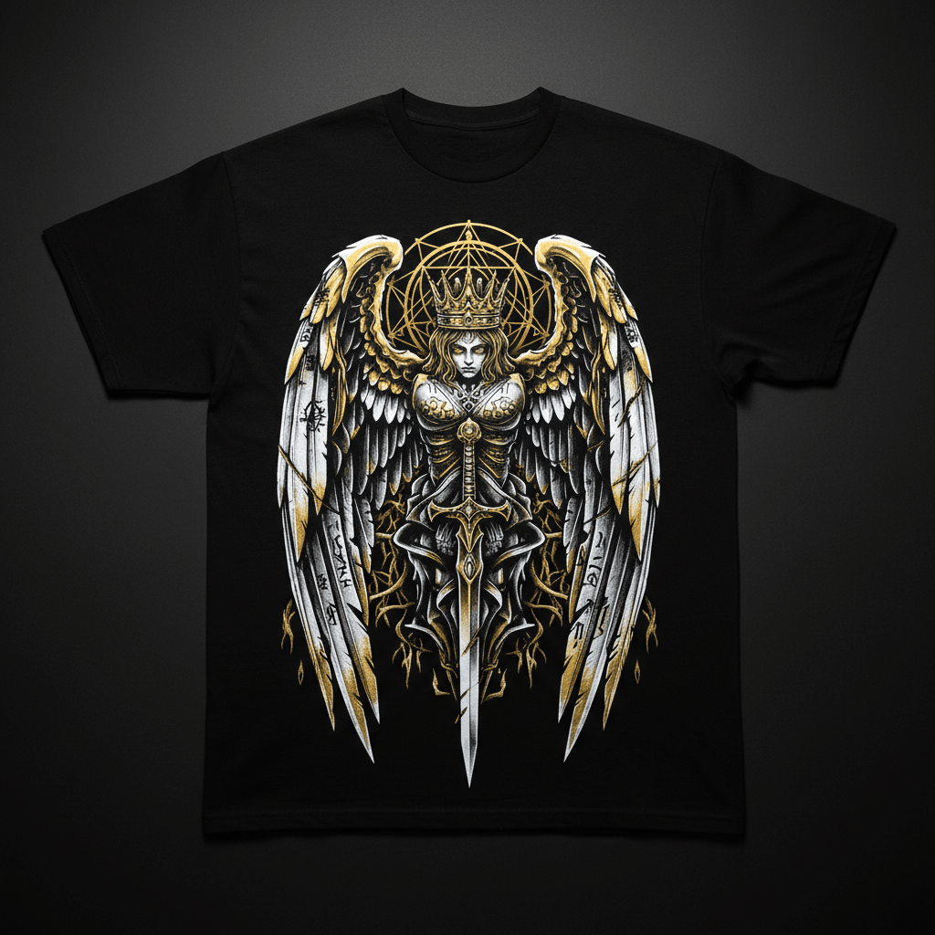 Fallen Angel Crown Warrior Tee — TITAN Crown Edition spiritual warrior streetwear