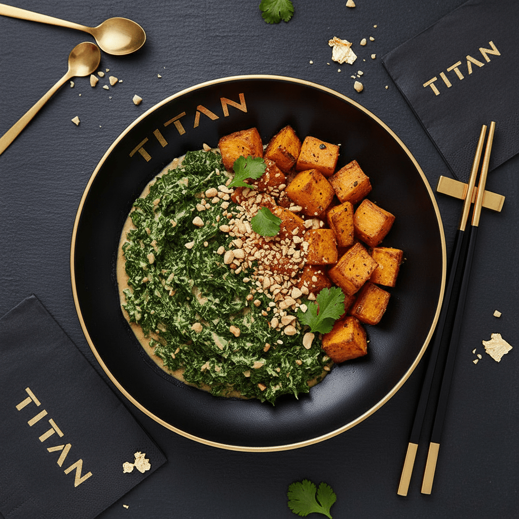 TITAN Rwandan Vegan Isombe Cassava Leaves & Peanut Breakfast Bowl