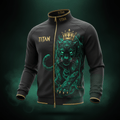 TITAN Elite Zip-Up Track Jacket Men's Black & Gold — Crowned Black Panther Edition
