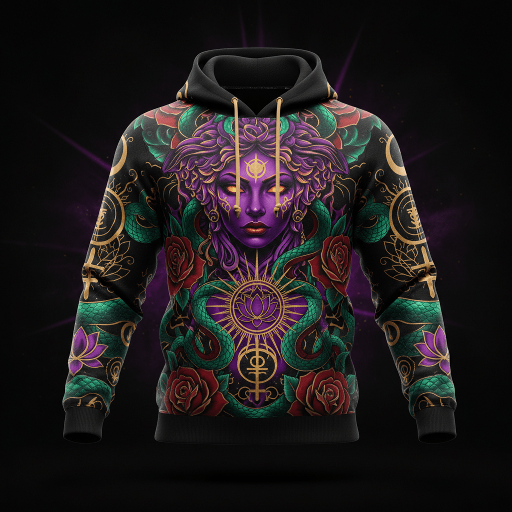 TITAN Plus Women's Medusa Goddess Hoodie — Spiritual Crown Edition sizes 1X–5X