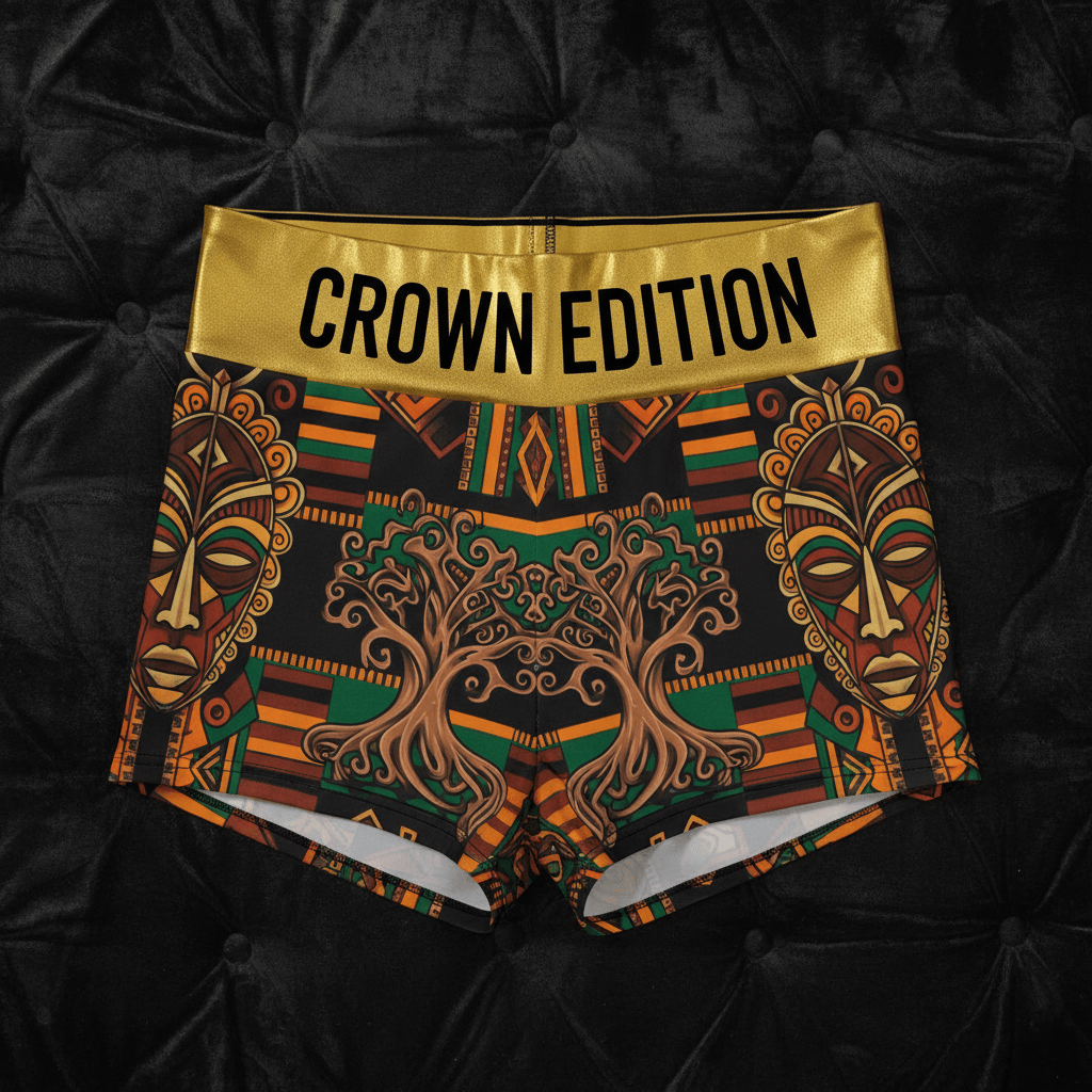 TITAN Crown Edition Tattoo Art African Tribal Shorts Women's Athletic Bottoms