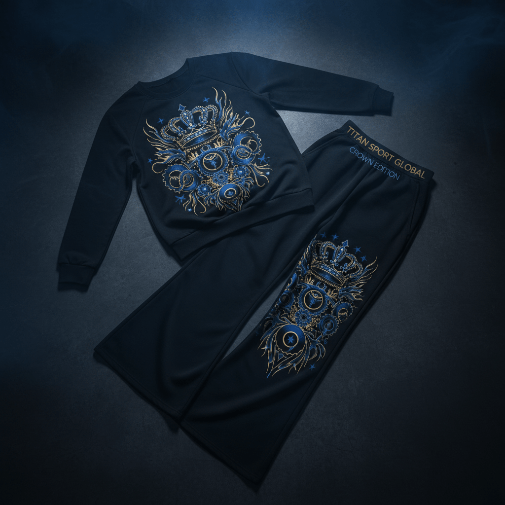TITAN Women's Crown Edition Lounge Set Sapphire Blue Gold