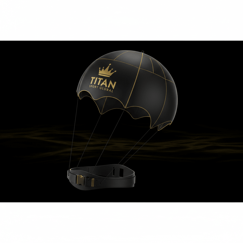TITAN Swim Parachute Resistance Trainer Blackout — matte black with gold crown logo
