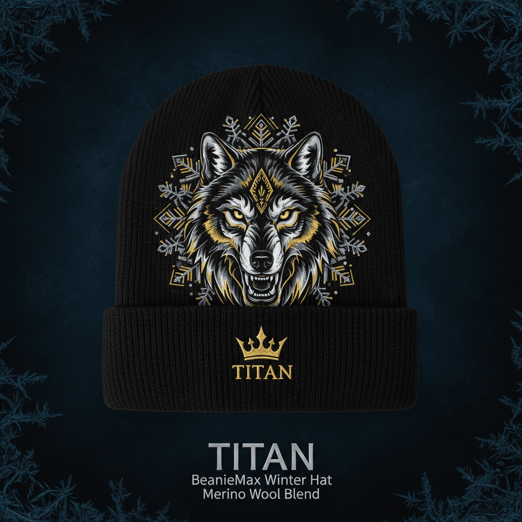 TITAN BeanieMax Winter Hat - Merino Wool Blend flat lay