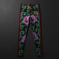 TITAN Crown Edition Tattoo Art Women's Lounge Athletic Leggings - bold colorful tattoo artwork on matte black performance fabric