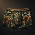 TITAN Crown Edition Men's Iron Bear Boxer Briefs — Forest Green & Copper Gold