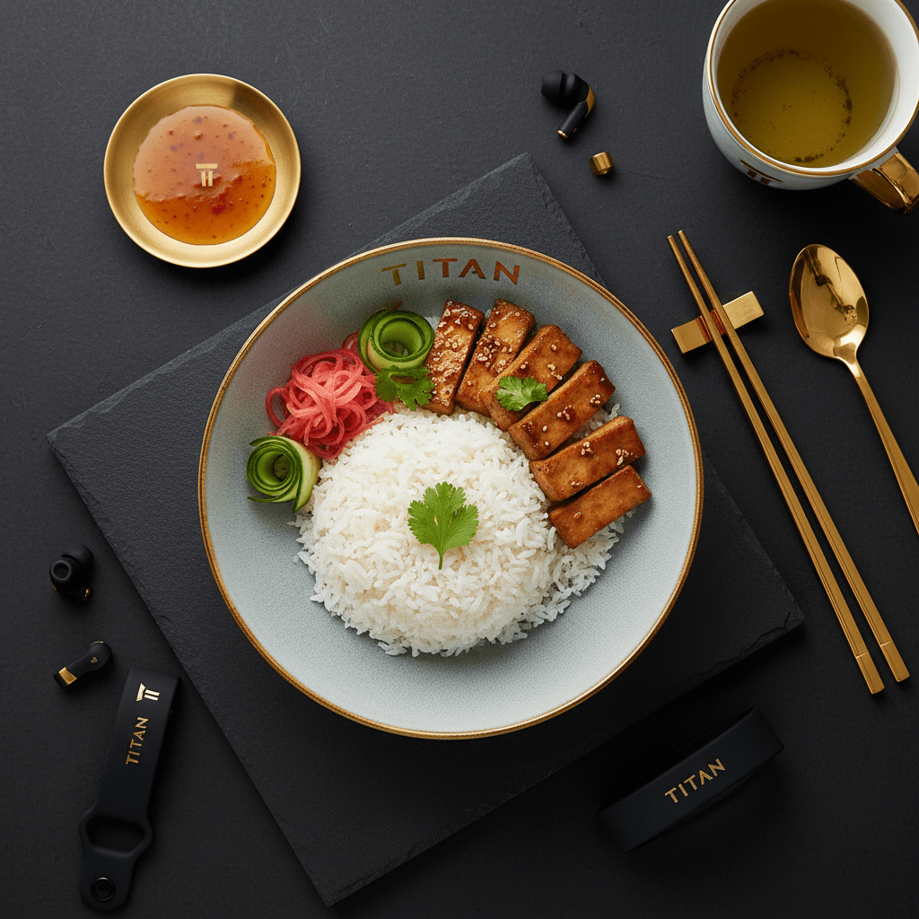 TITAN Cambodian Vegan Grilled Tofu & Jasmine Rice Breakfast Bowl