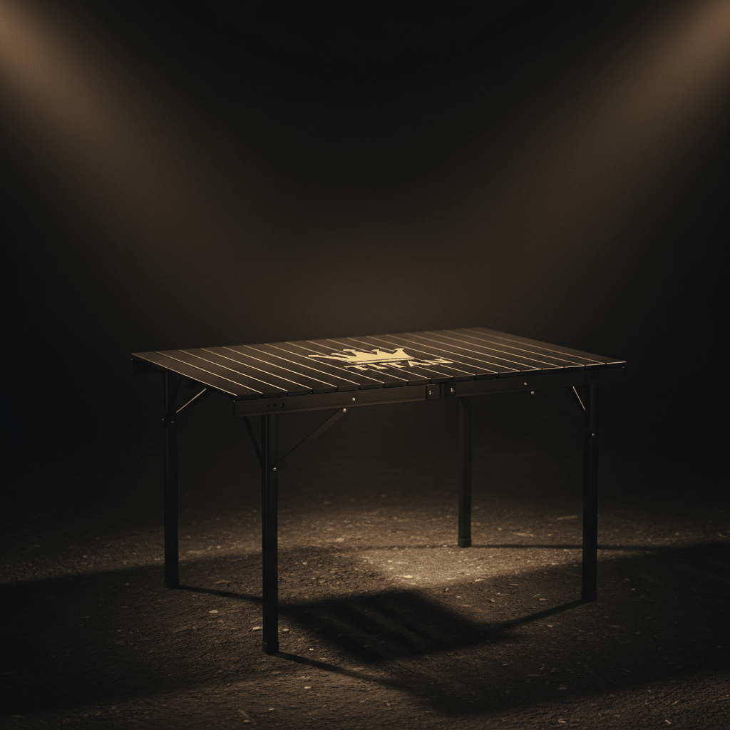 TITAN Lightweight Folding Camp Table Black & Gold