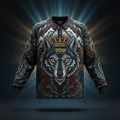 TITAN Men's Thermal Henley - Crown Edition tattoo-style artwork
