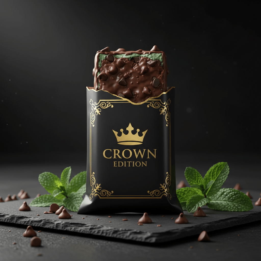 TITAN Mint Chocolate Chip Protein Bar — Crown Edition matte black packaging