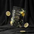 TITAN Organic High-Protein Bliss Ball Mix Lemon Poppy Seed — ultra-premium luxury editorial product shot