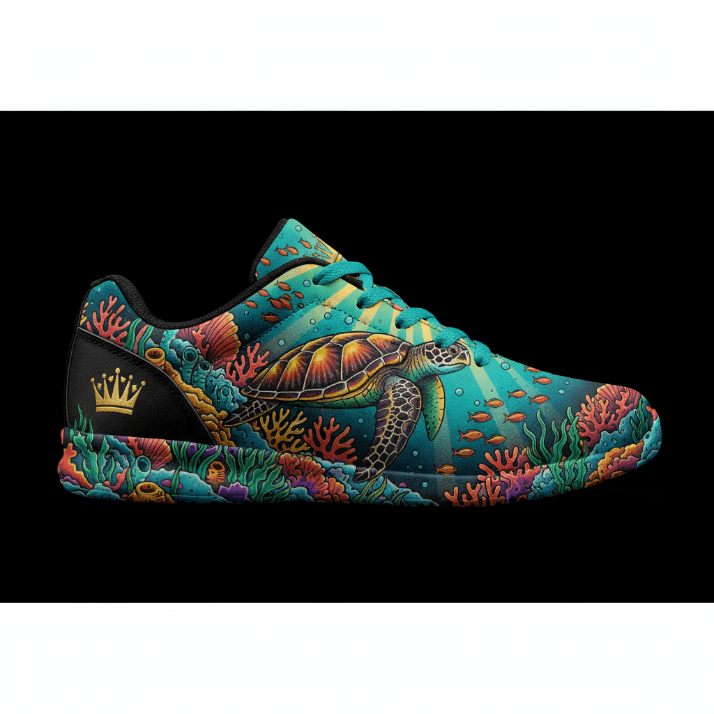 TITAN Crown Edition Color Ocean Turtle Women's Training Shoe Color Tattoo Art