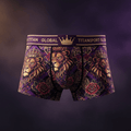 TITAN Crown Edition Men's Royal Lion Boxer Briefs — Plum Purple & Gold