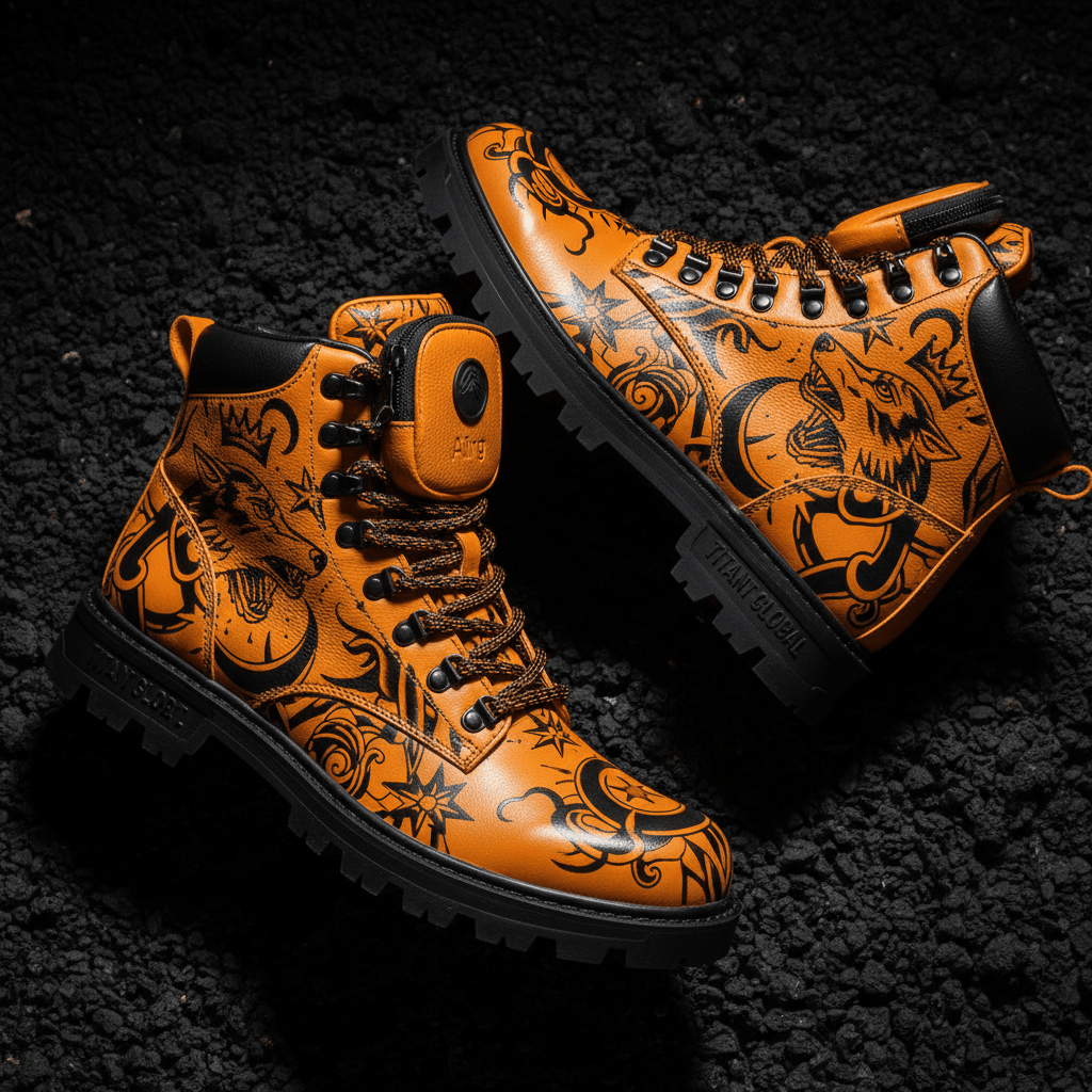TITAN Hiking Boot — Wolf Bright Orange Tattoo Edition