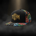 TITAN Embroidered Snapback Cap - Black & Gold Crown Edition