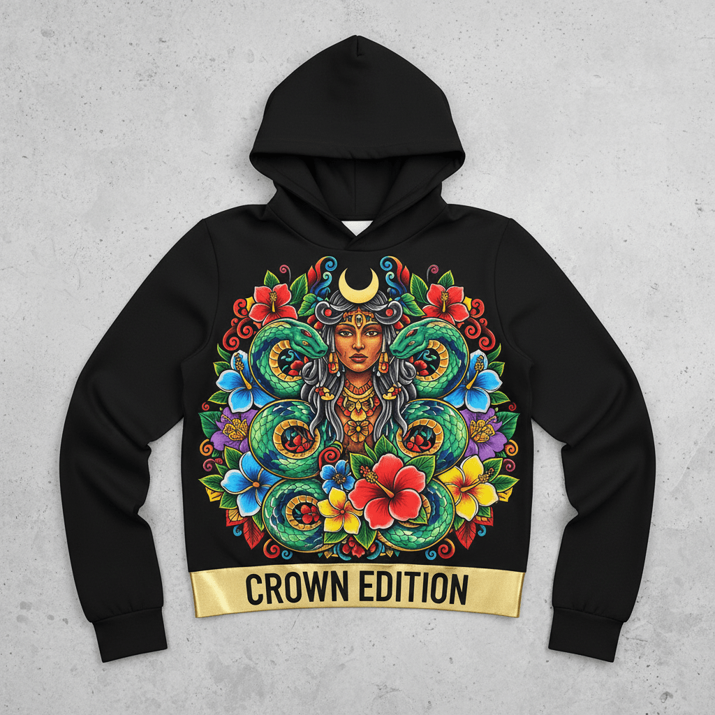 TITAN Women's Mayan Moon Serpent Hoodie — Ixchel Edition