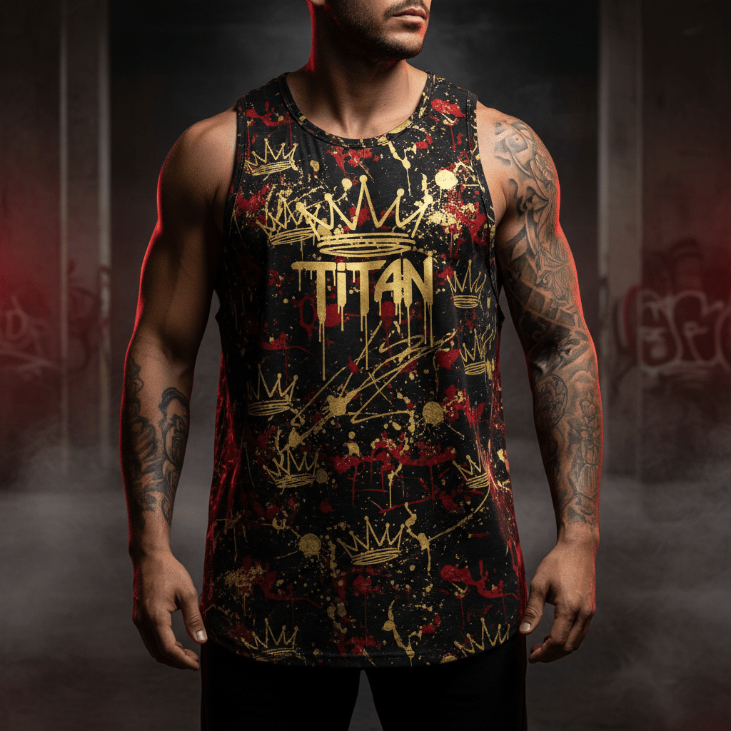 TITAN Men's Tank Top — Black Crown