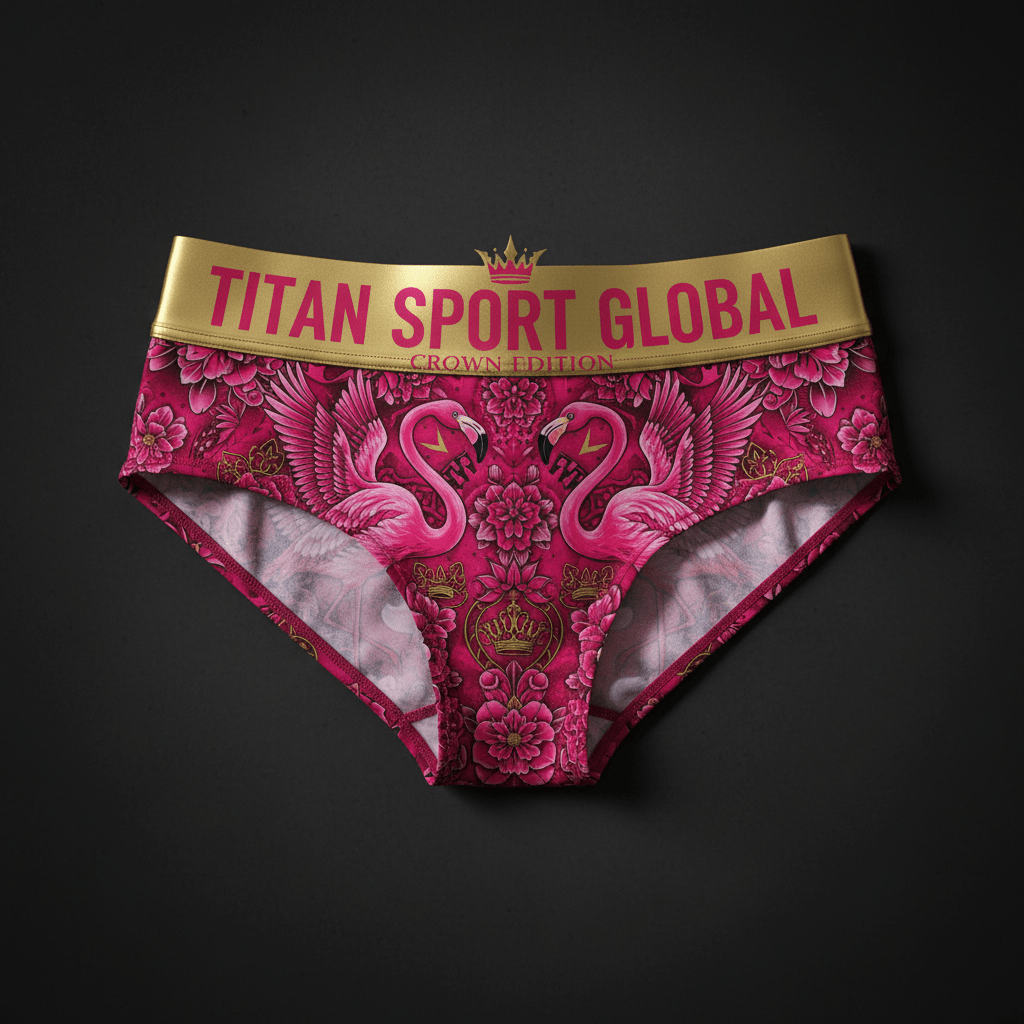 TITAN Crown Edition Women's Flamingo Queen Sport Briefs — Fuchsia & Gold