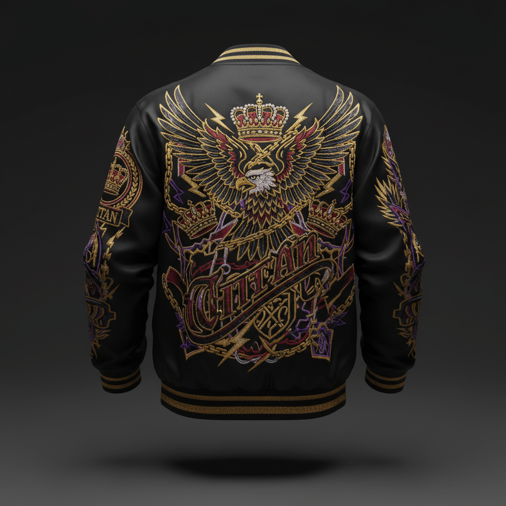 TITAN Embroidered Patch Bomber Jacket