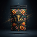 TITAN Organic Dried Apricots — Unsulfured, Crown Edition tattoo-style artwork