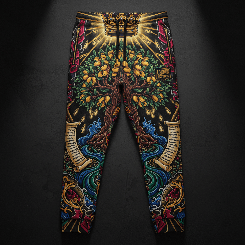 Blessed Is The Man Men's Joggers — TITAN Crown Edition tattoo artwork