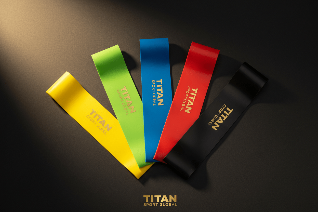 TITAN Pro Resistance Band Set — 5 Levels Clean Logo Design