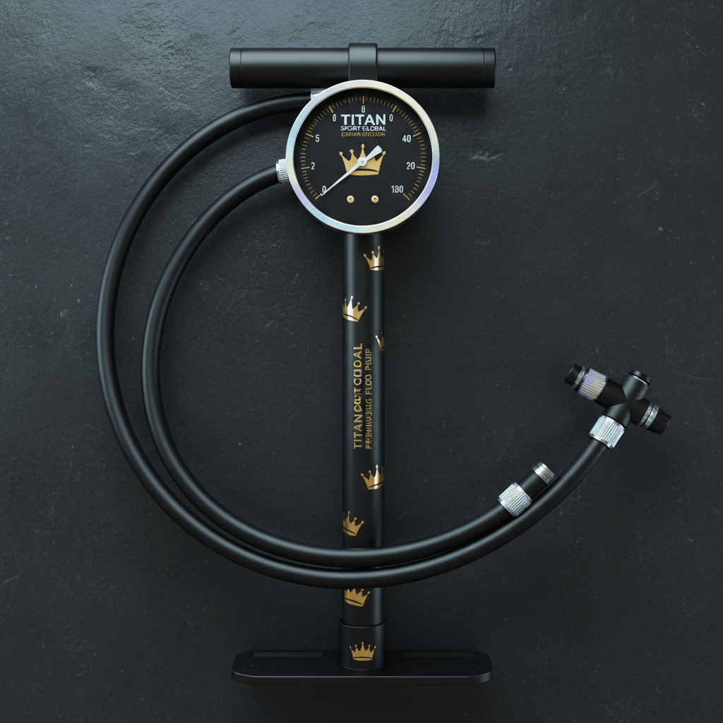 TITAN Crown Edition Cycling Floor Pump Matte Black Gold