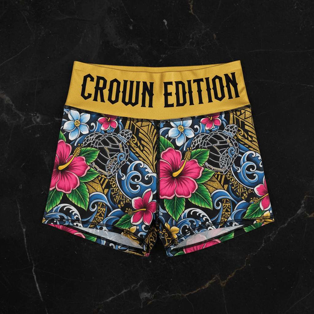 TITAN Crown Edition Tattoo Art Hawaiian Shorts Women's Athletic Bottoms