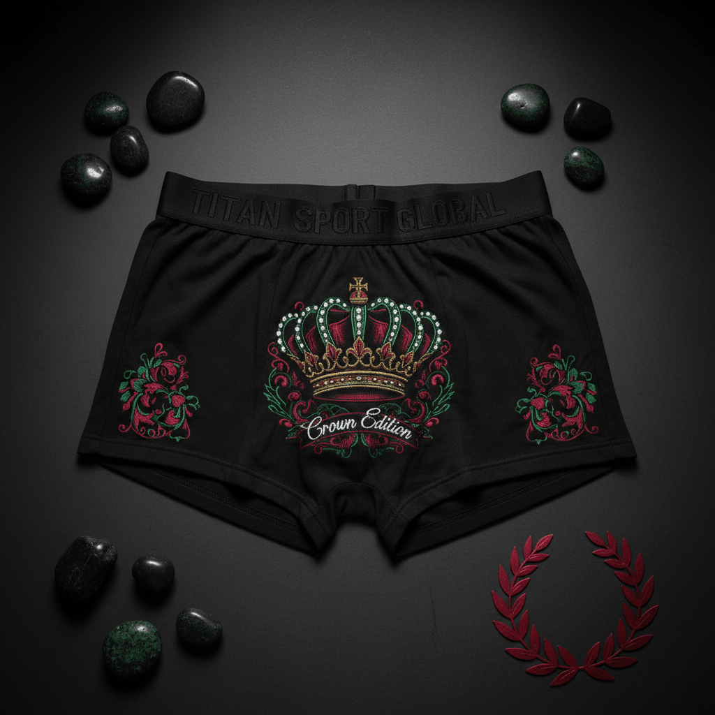 TITAN Women's Cozy Boxer Shorts Crown Edition Crimson Emerald