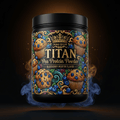 TITAN Pea Protein Powder — Blueberry Muffin, Crown Edition tattoo-style artwork
