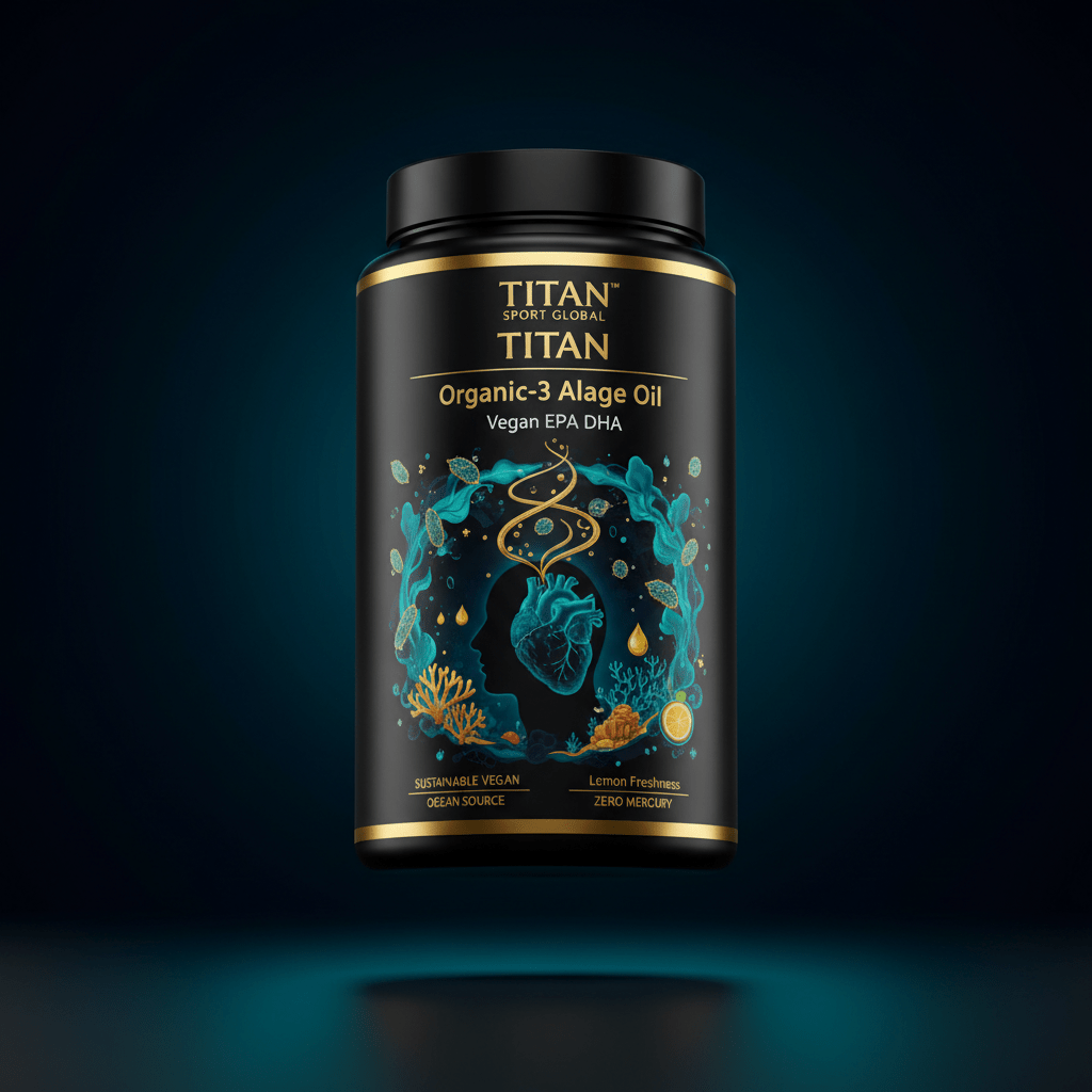 TITAN Organic Omega-3 Algae Oil Vegan EPA DHA supplement bottle